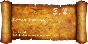 Boros Marina névjegykártya